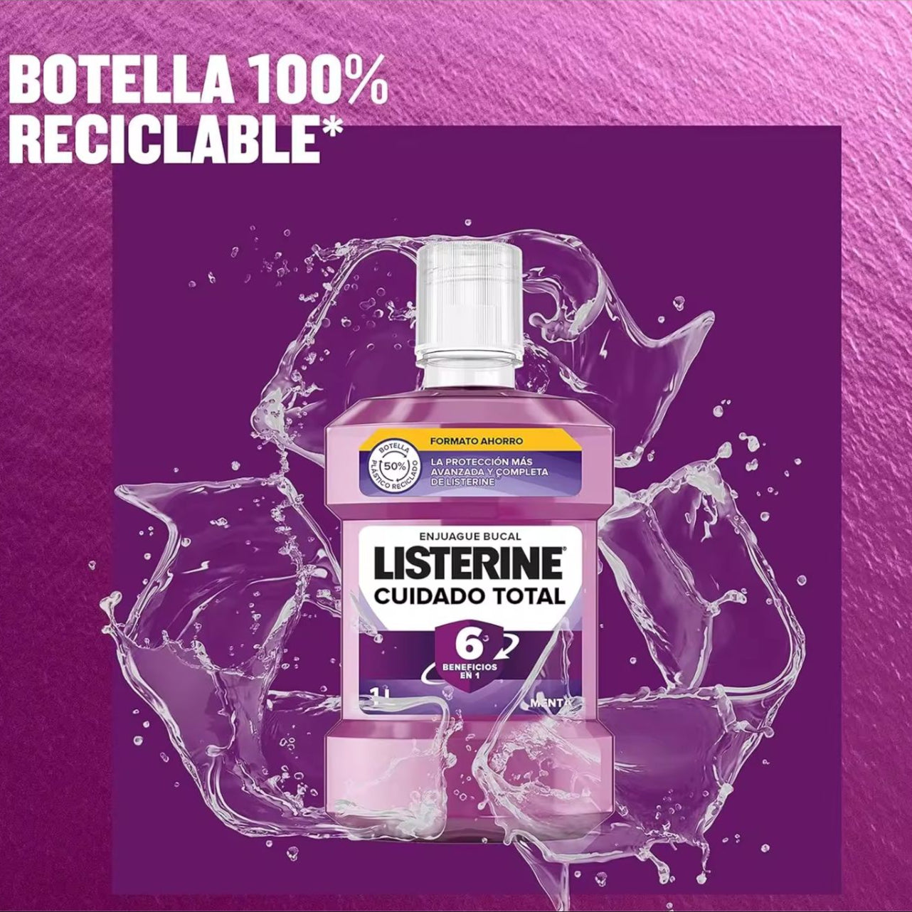 Listerine - Enjuague Bucal Cuidado Total  5en1 Formato Ahorro 2x1000ml