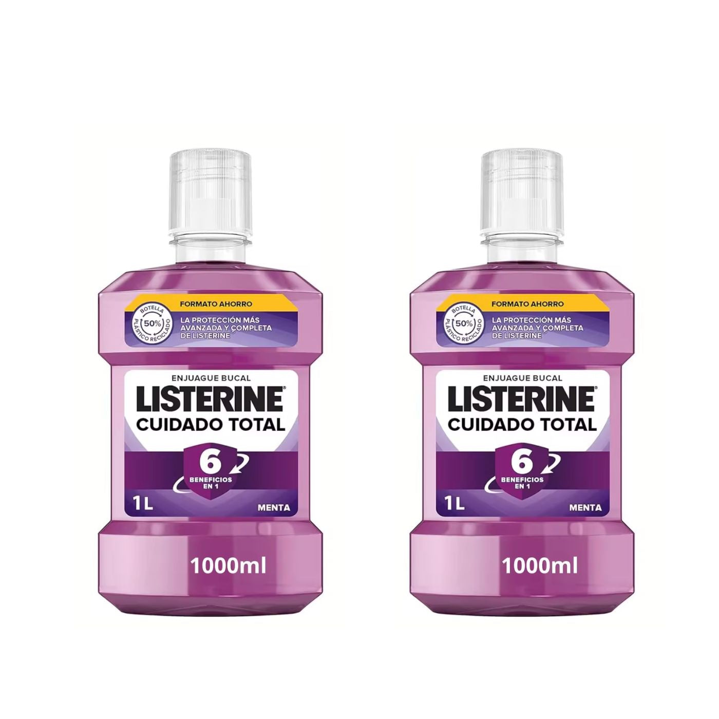 Listerine - Enjuague Bucal Cuidado Total 5 en 1 Formato Ahorro 2x1000ml