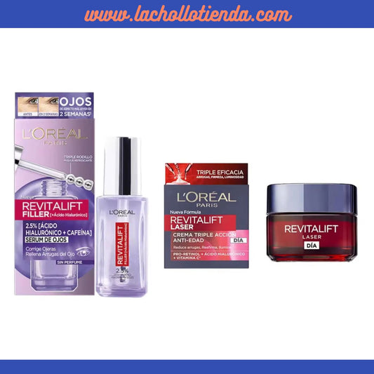 L'Oreal Pack - Revitalift Filler Sérum de Ojos 20ml. +   L'Oreal - Revitalift Laser crema Triple Acción Día 50ml.