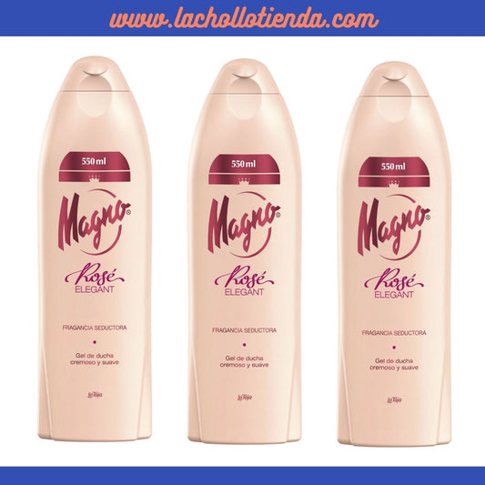 Magno Rose Elegant - Gel de Ducha Cremoso y Suave con Aroma a Rosas 3x550ml.