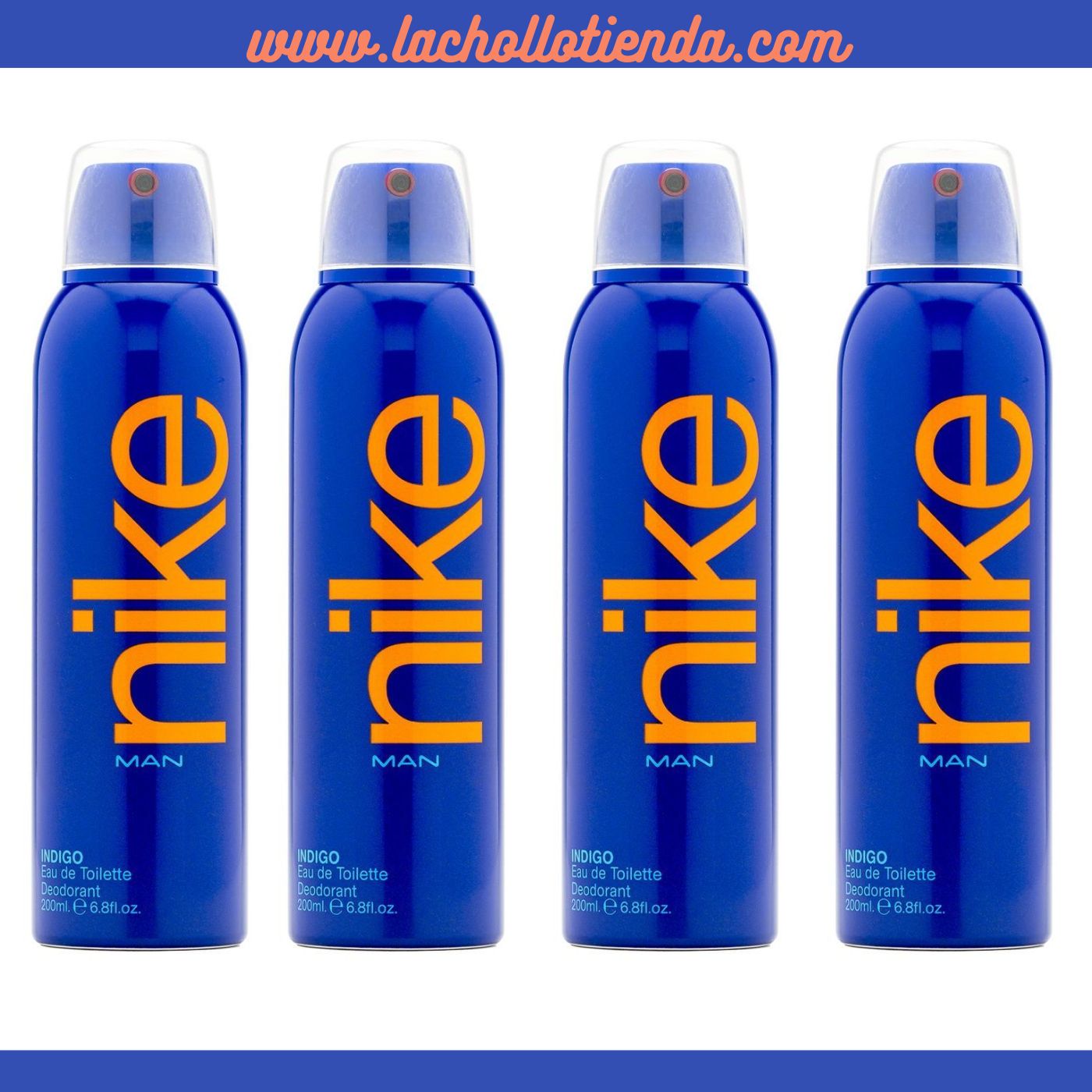 NIKE  Man Indigo - Desodorante Spray Perfumado para Hombre 4X200ml.