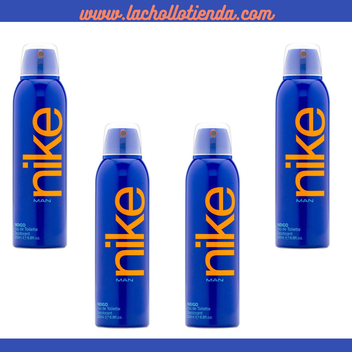 NIKE  Man Indigo - Desodorante Spray Perfumado para Hombre 4X200ml.