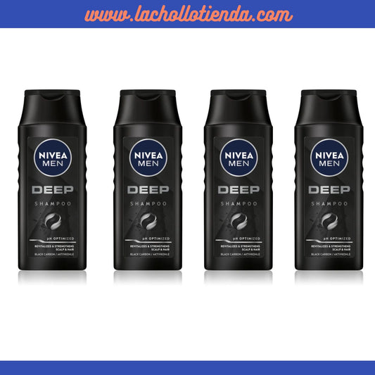 NIVEA MEN Deep - Champú Para Hombre 4X250ml