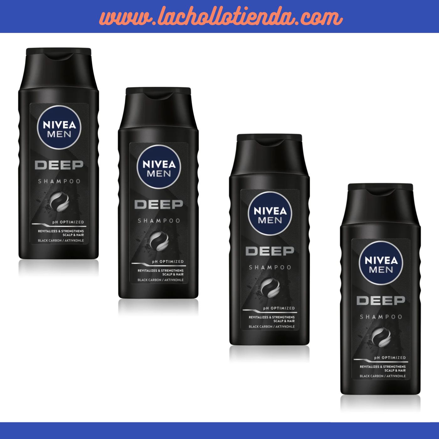 NIVEA MEN Deep - Champú Para Hombre 4X250ml