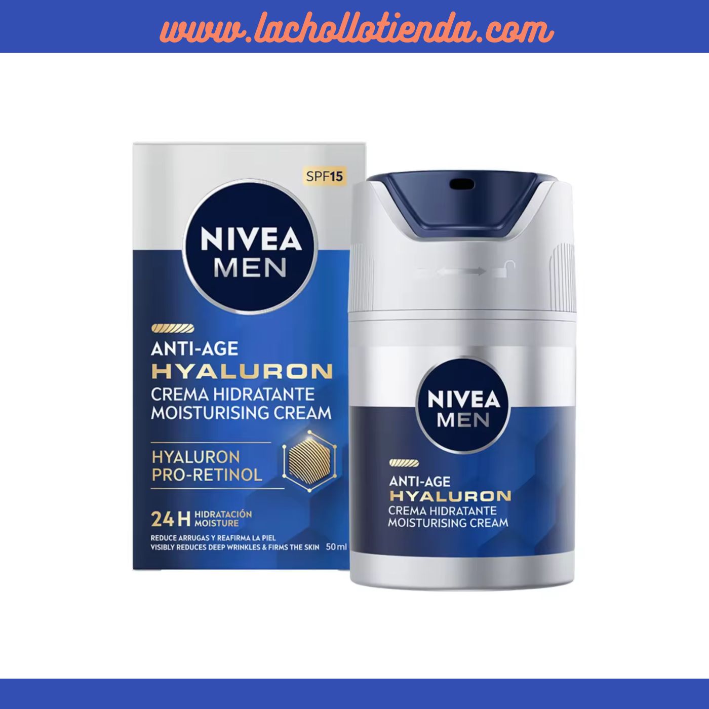 NIVEA MEN Hyaluron Crema Hidratante Antie-dad FP15 50ml.