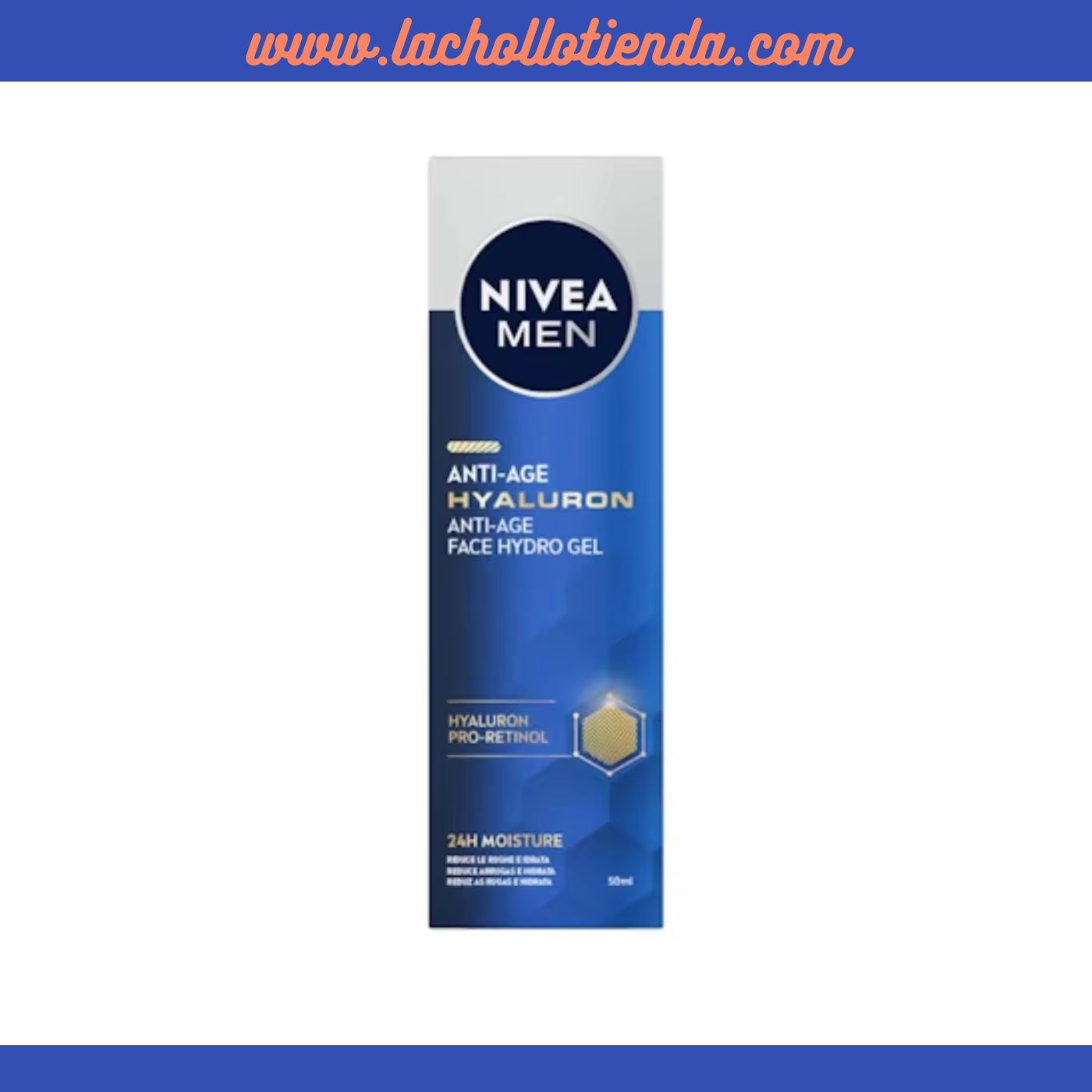 Nivea Men - Hyaluron Pro-Retinol - Crema Gel Facial, Antiedad con Ácido Hialurónico y Retinol 50ml