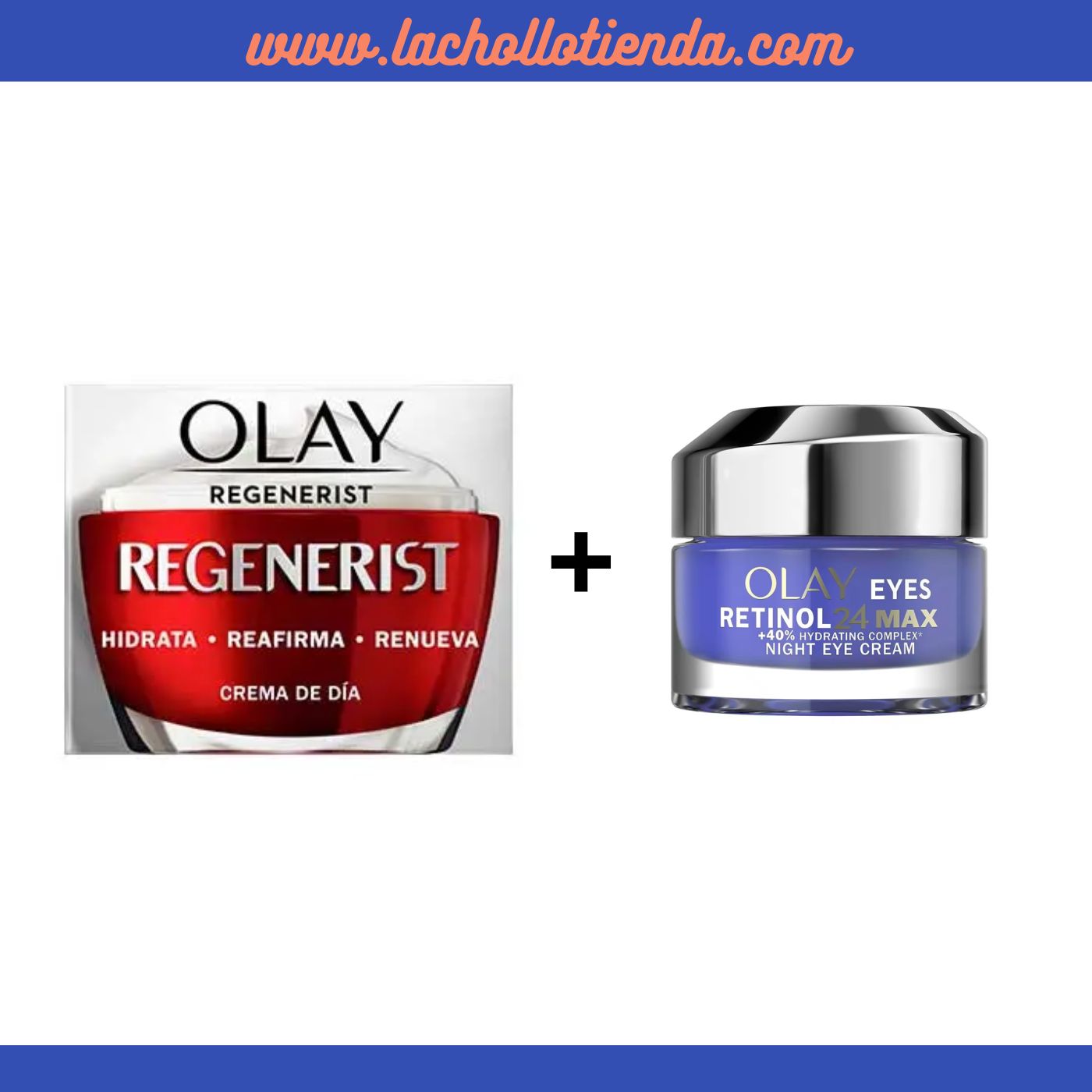 OLAY - Regenerist-Crema De Día-3en1 - 50ml + Olay - Retinol 24 MAX Crema Contorno De Ojos 15ml.