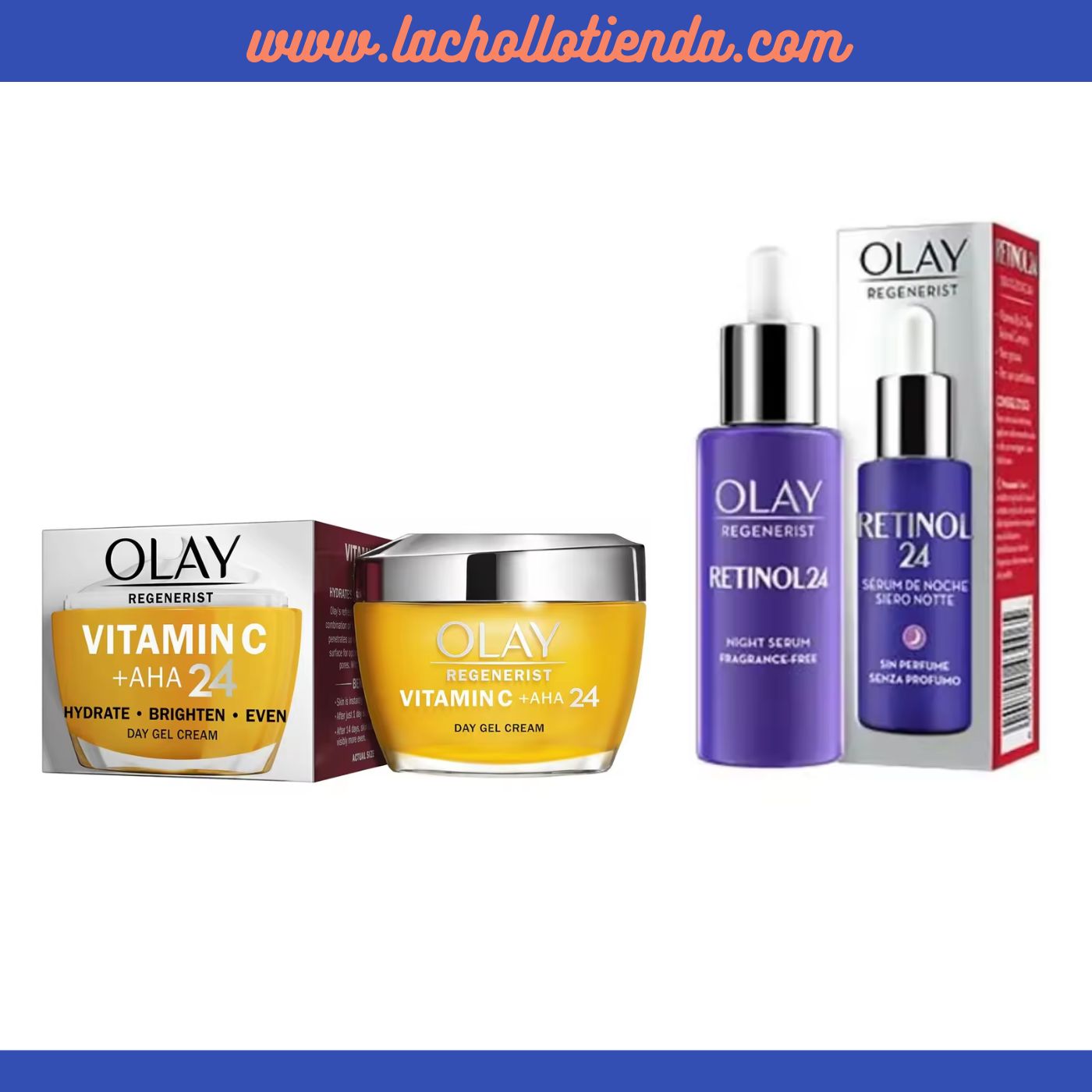 OLAY PACK - Crema De Día Vitamina C + Sérum De Noche  Retinol 24 - 40ml