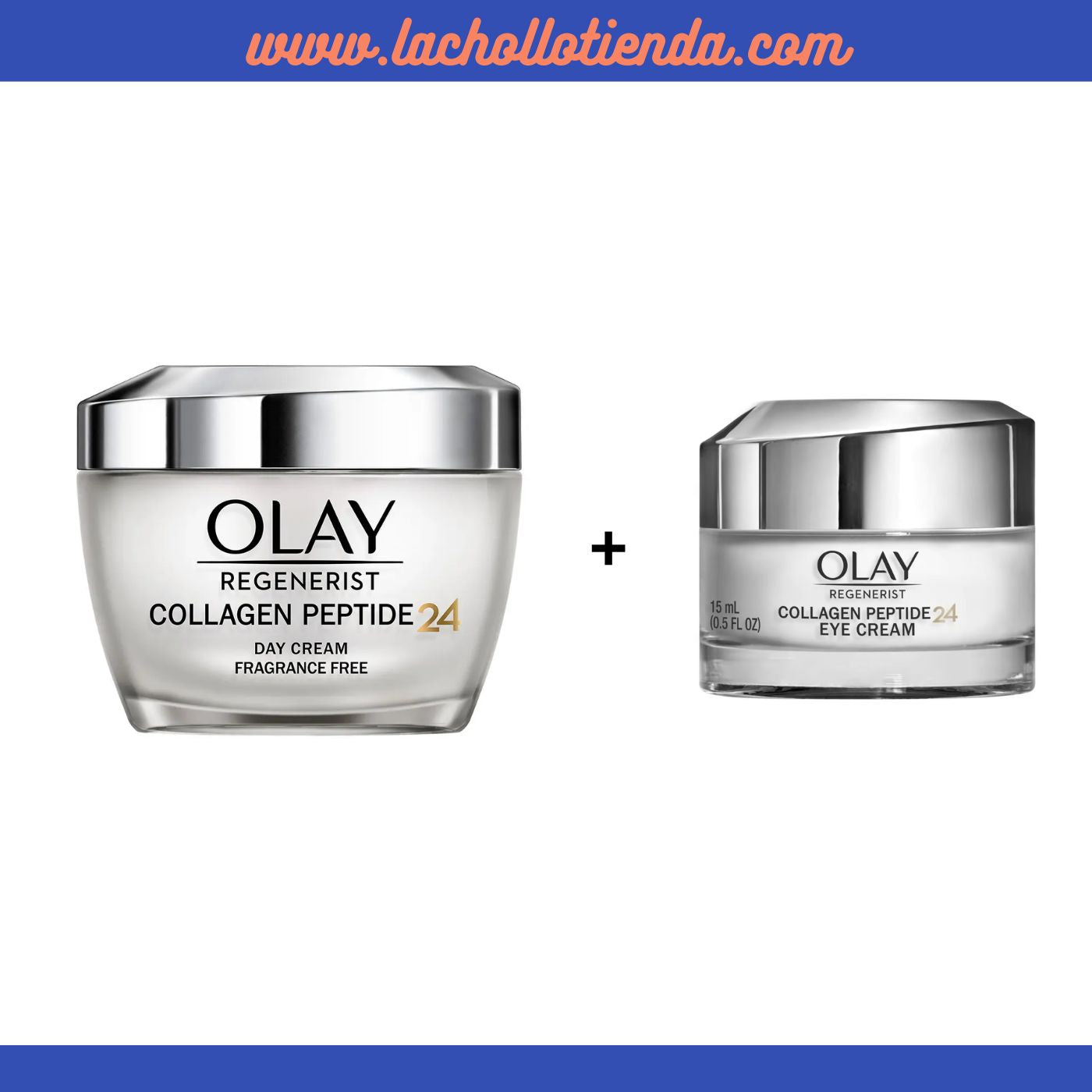 Olay - Collagen Peptide 24 - Crema de Día 50ml + OLAY - Contorno De Ojos Collagen Peptide24 Sin perfume 15ml.