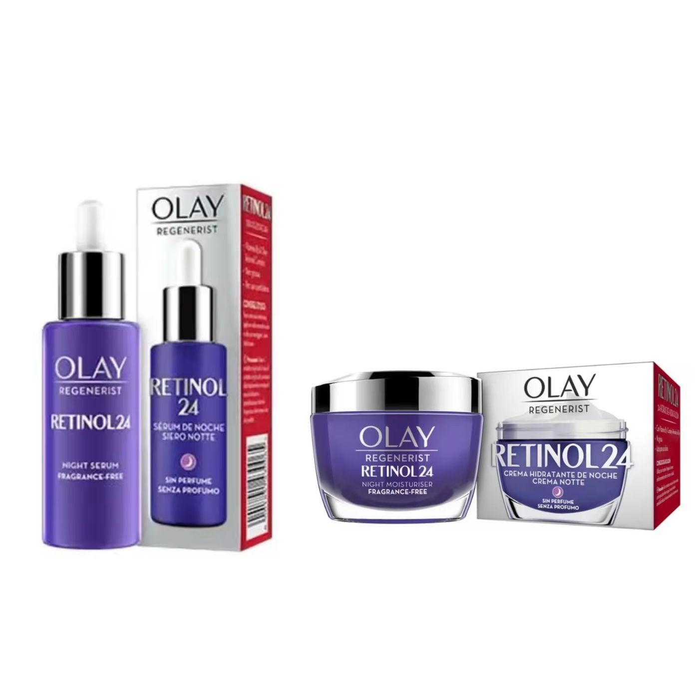 olay pack crema noche retinol + serum