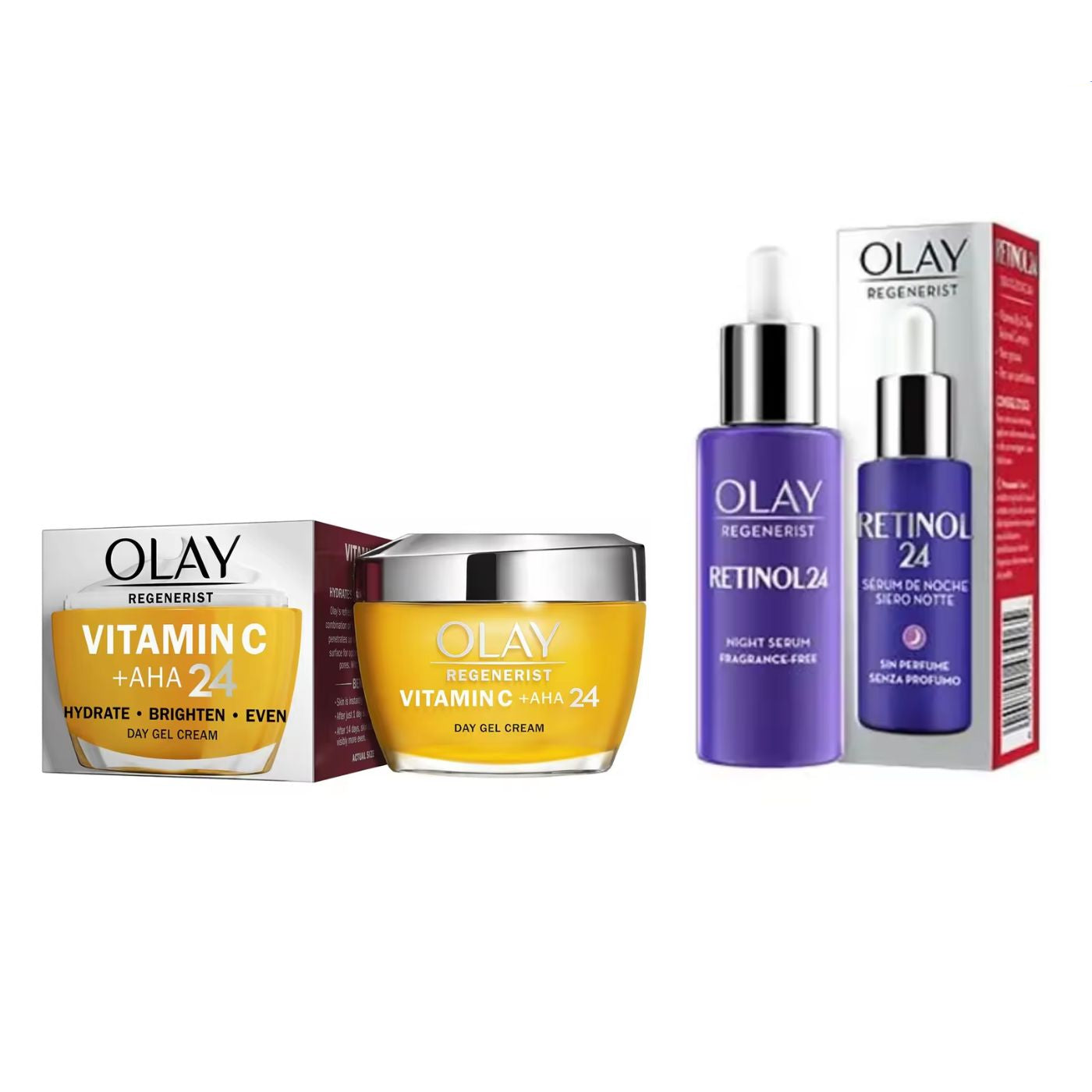 olay serum retinol + crema vitamina C