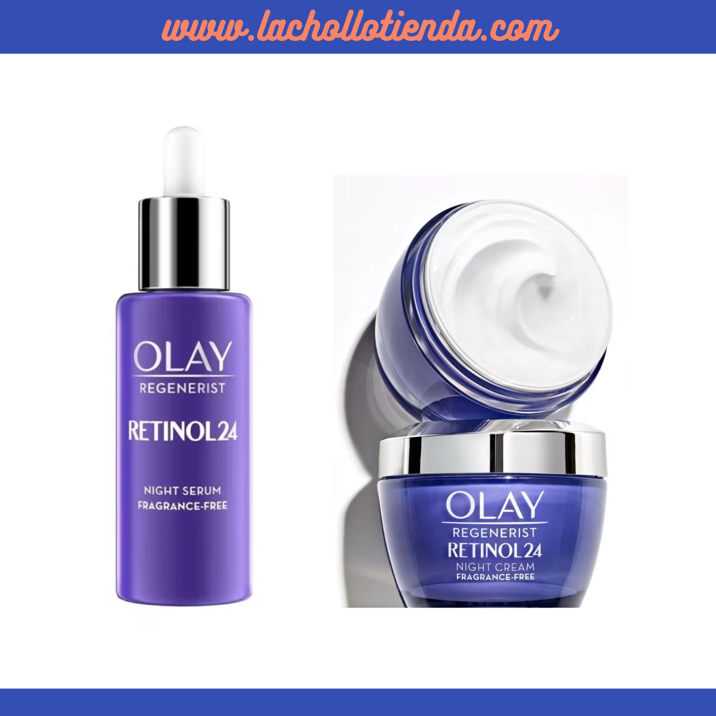 Olay PACK- Sérum De Noche - Retinol 24 - 40ml + Crema Hidratante de noche Con Retinol 24 Sin Perfume 50ml