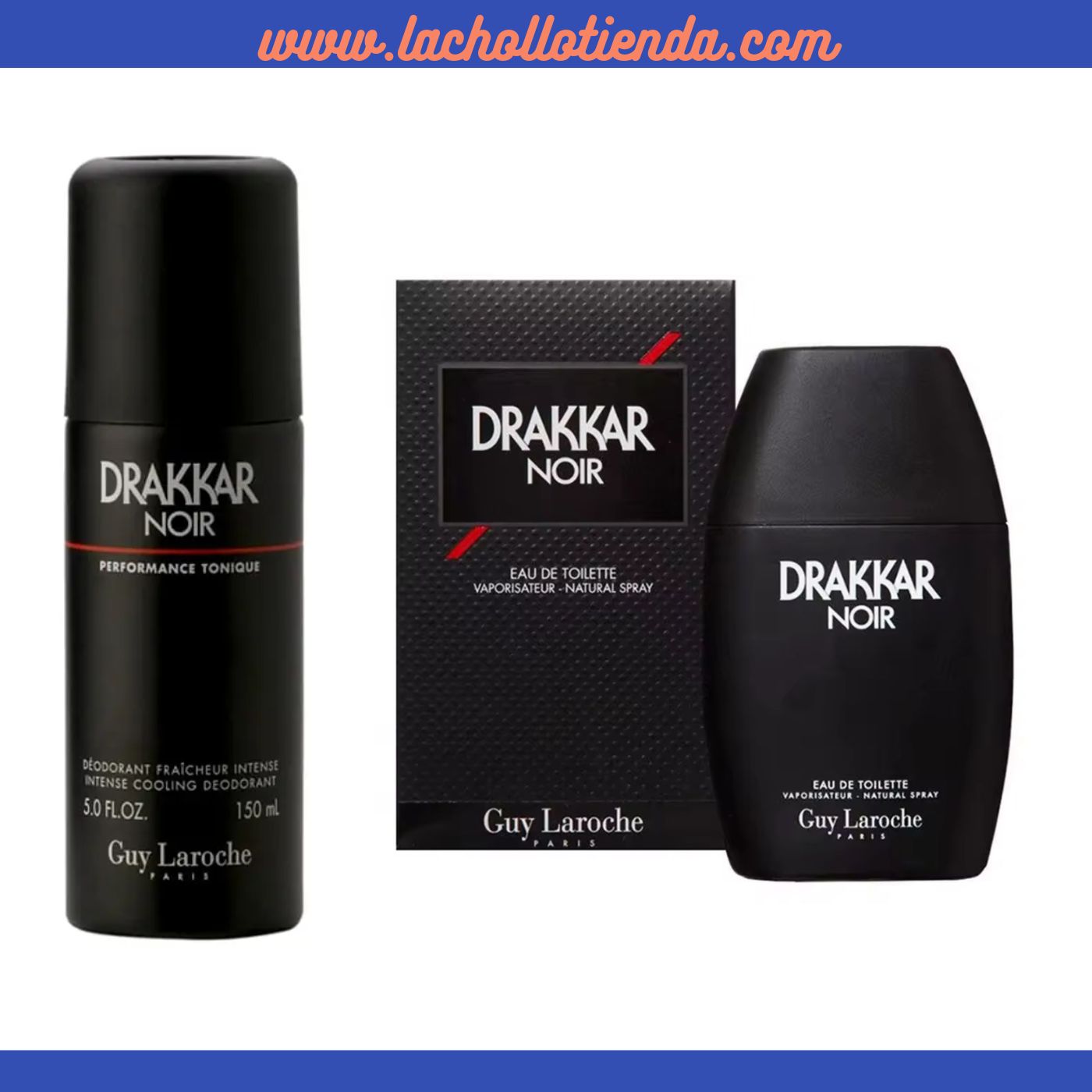 PACK  Drakkar Noir de Guy Laroche - Eau de Toilette 200ml + Desodorante Spray 150ml para Hombre