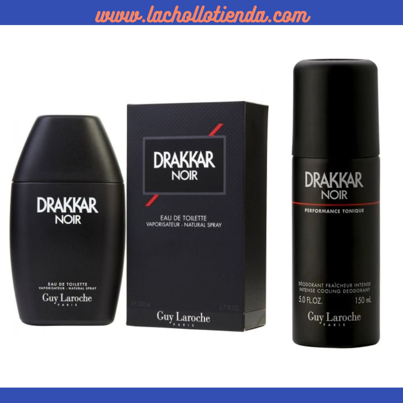 PACK  Drakkar Noir de Guy Laroche - Eau de Toilette 200ml + Desodorante Spray 150ml para Hombre