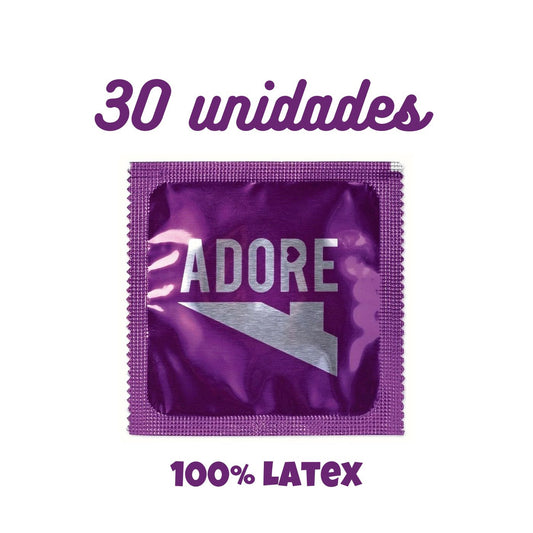 Pack 30 Preservativos Adore Extra Sure 100% Latex