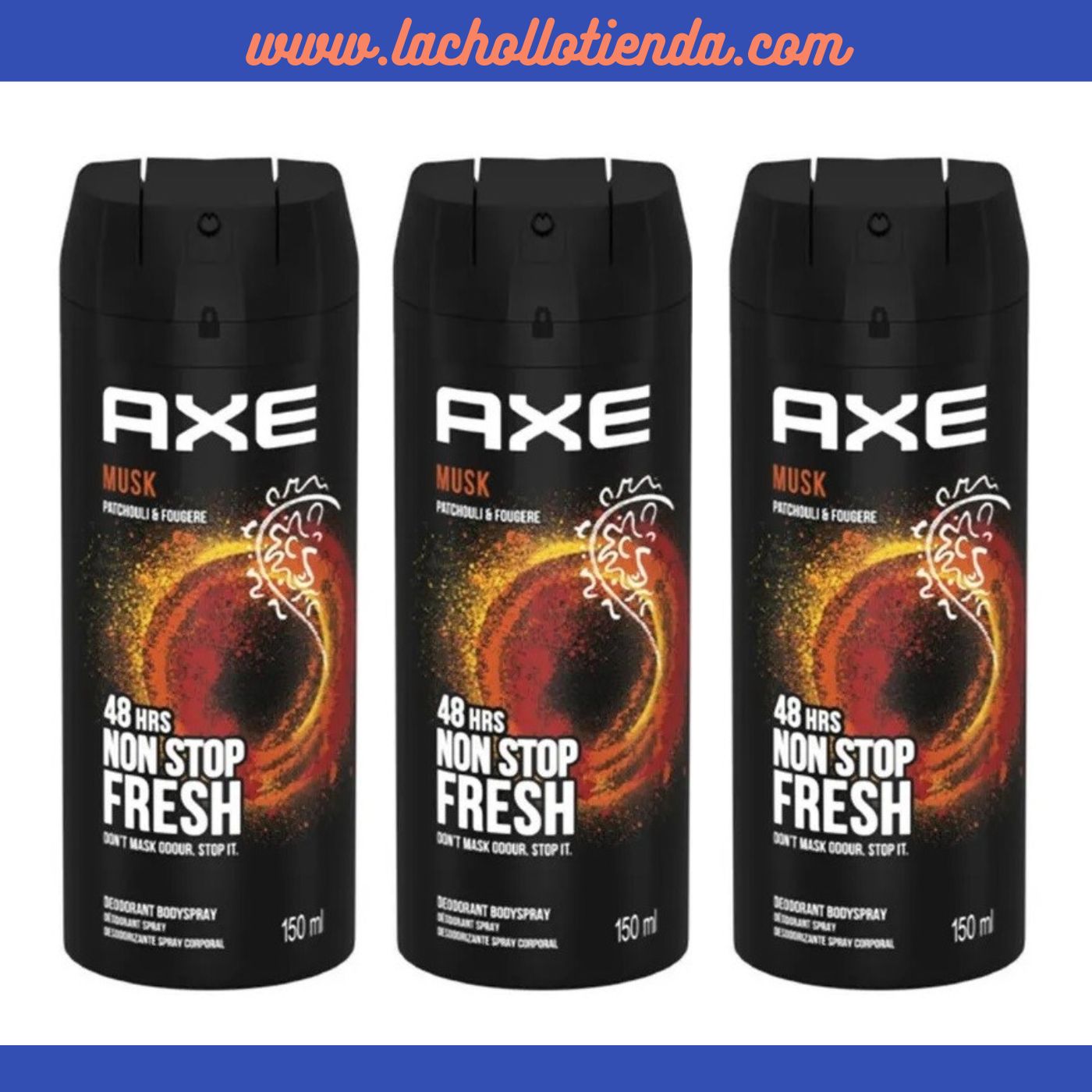 Packs Ahorro Desodorante Axe 48h Musk Spray 150ml