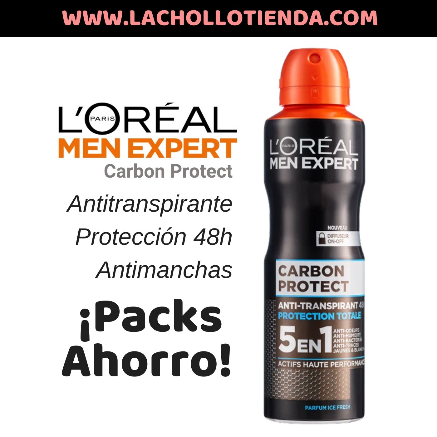 Packs Ahorro Desodorante LOREAL MEN EXPERT - Carbon Protect 5en1 (150ml)