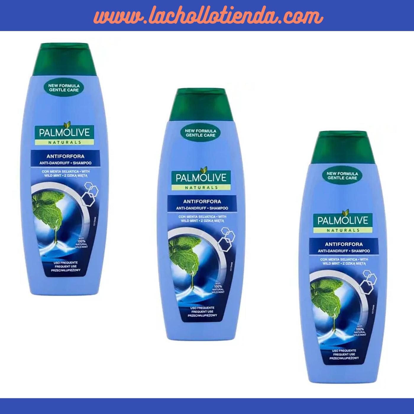 Palmolive Naturals - Champú Anti-caspa con Menta Silvestre y Ortiga Blanca 3X350ml