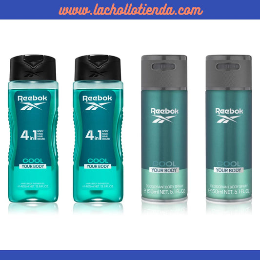 Reebok PACK - Gel De Ducha 2X400ml + Desodorante 2X150ml  Cool Your Body Para Hombre