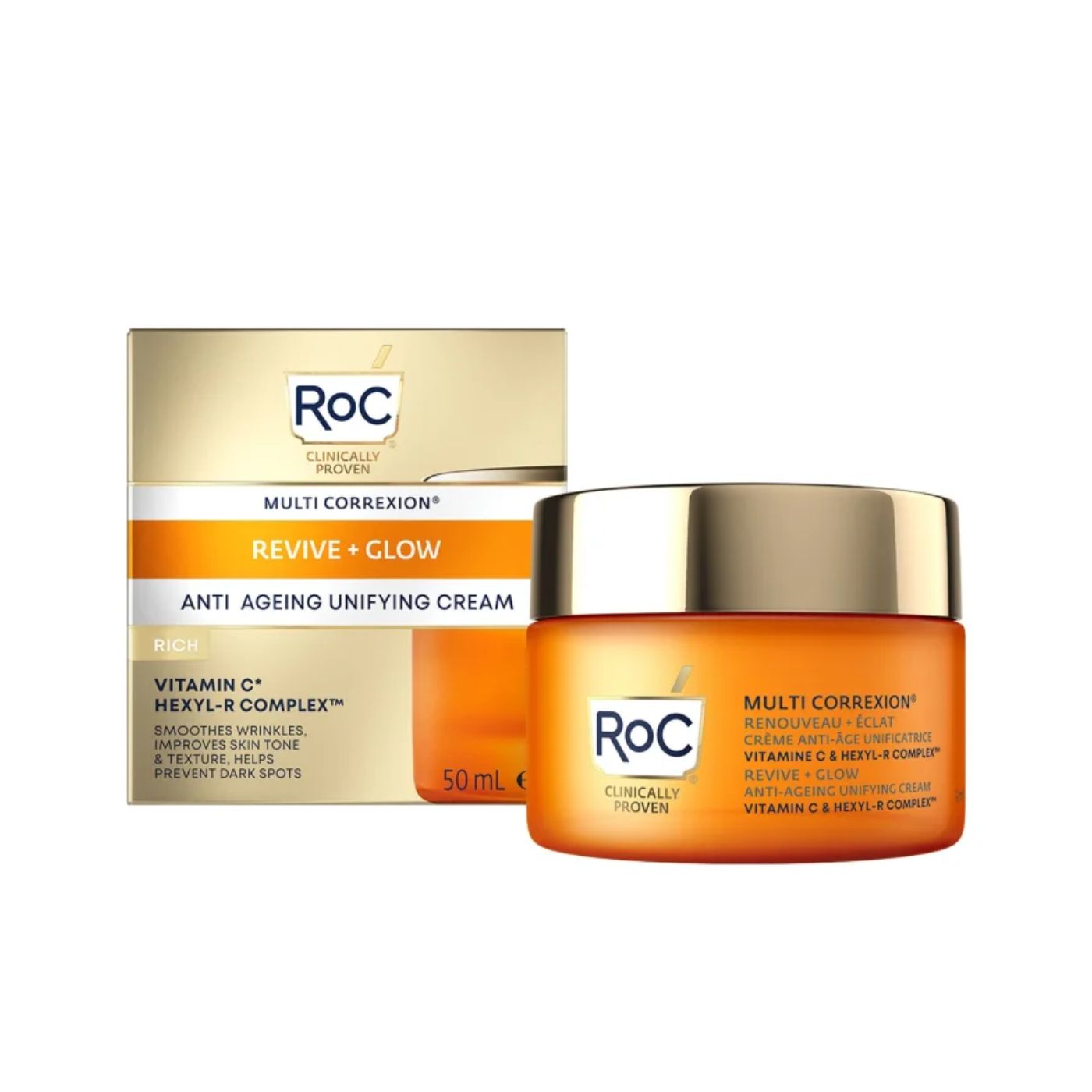 RoC - Multi Correxion - Crema Antiedad Día y Noche - Rica en Luminosidad 50ml