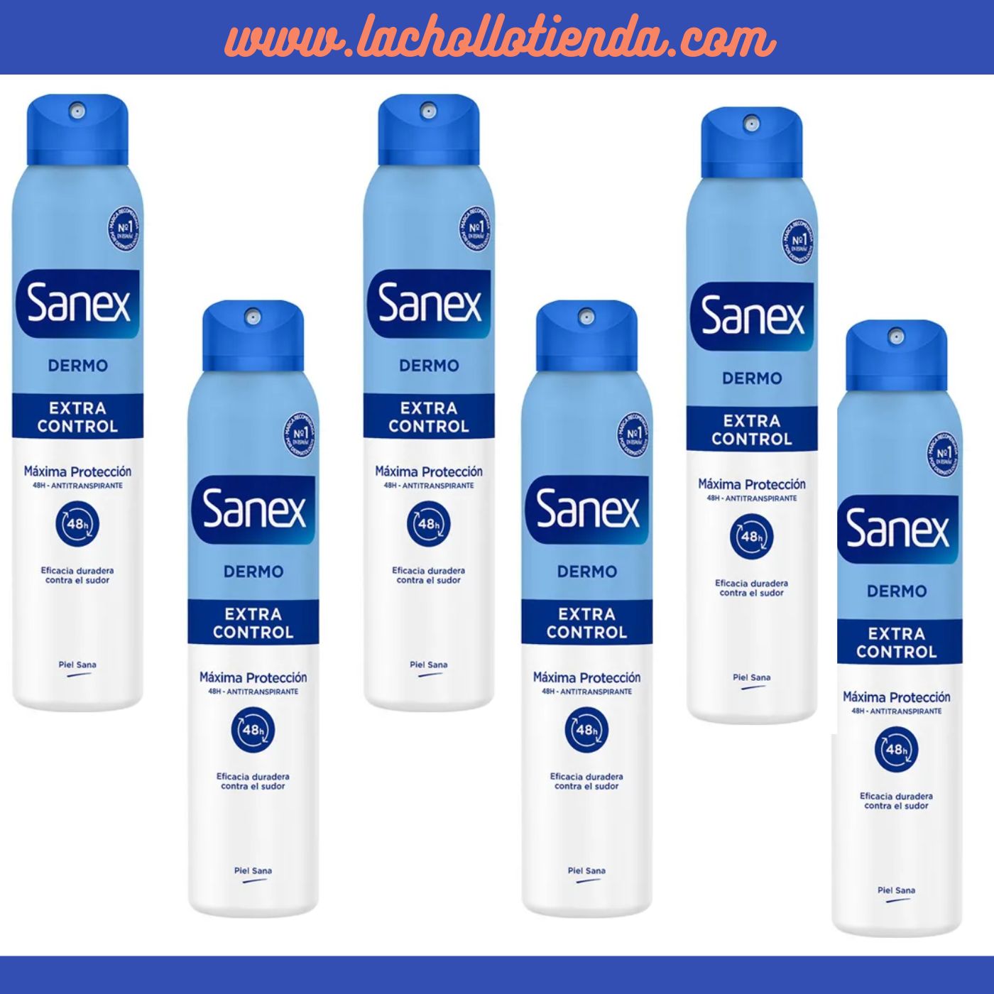 Sanex Pack - Dermo Extra Control 48H - Desodorante Spray 6X200ml.