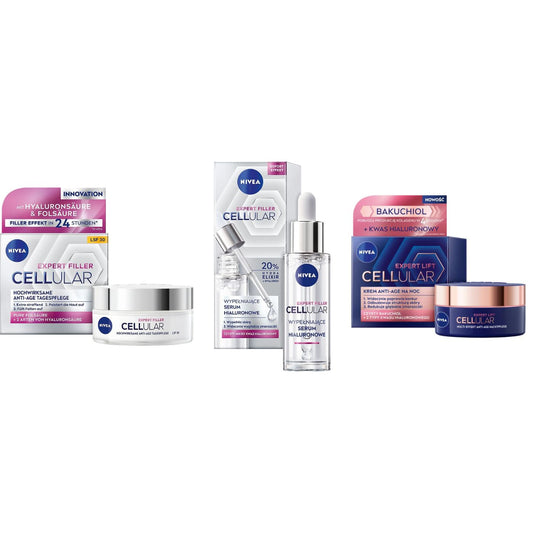 Tratamiento Nivea Cellular: Crema de Día + Crema de Noche + Serum