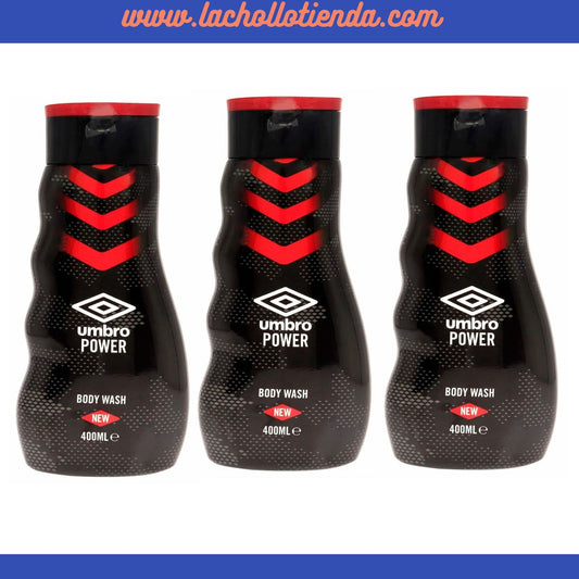 Umbro Power Gel de Ducha Para Hombre 3x400ml.