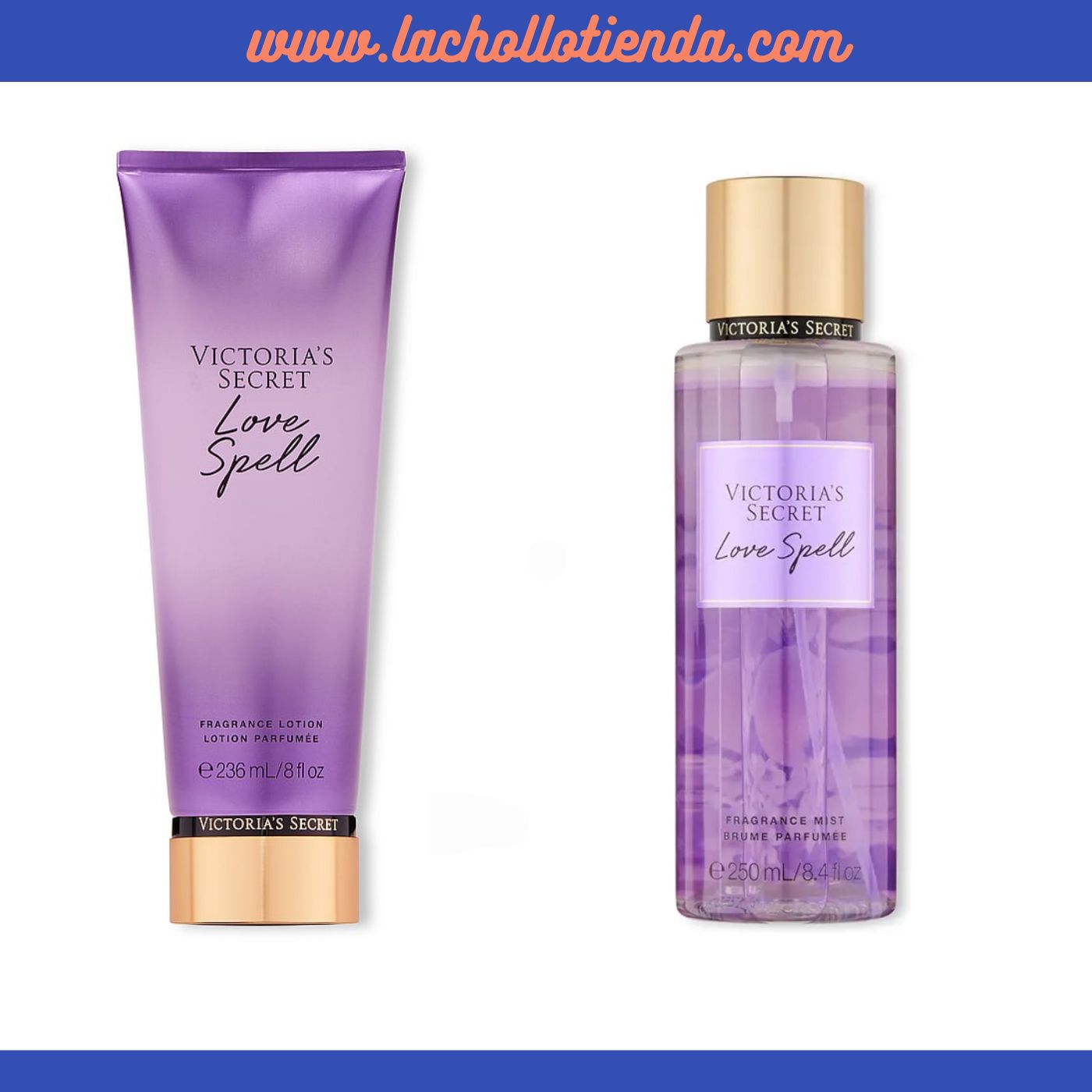 Victoria's Secret PACK Fragancia Love Spell - Loción Corporal 236ml + Bruma Corporal 250ml  Pera Mujer