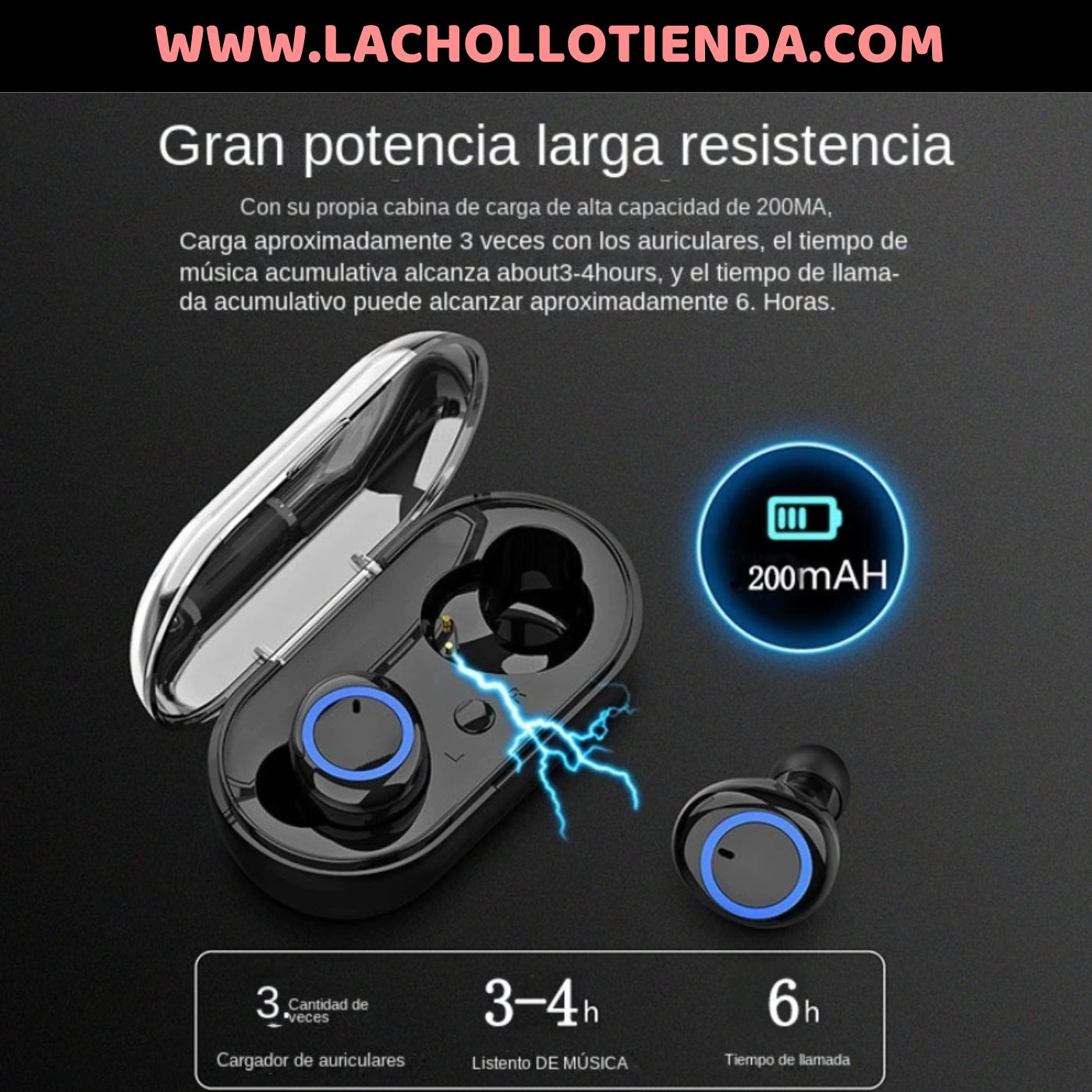 Auriculares Inalambricos Sport Bluetooth 5,0 Con Carga Inalámbrica
