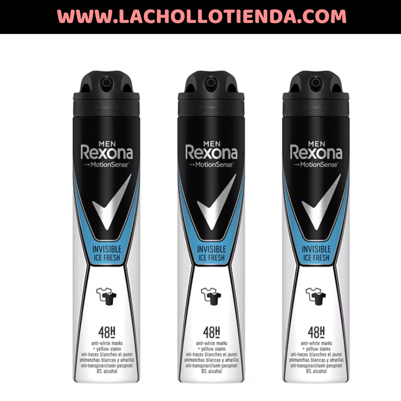 Rexona - Desodorante Hombre Invisible Ice Fresh Spray 200ml Packs