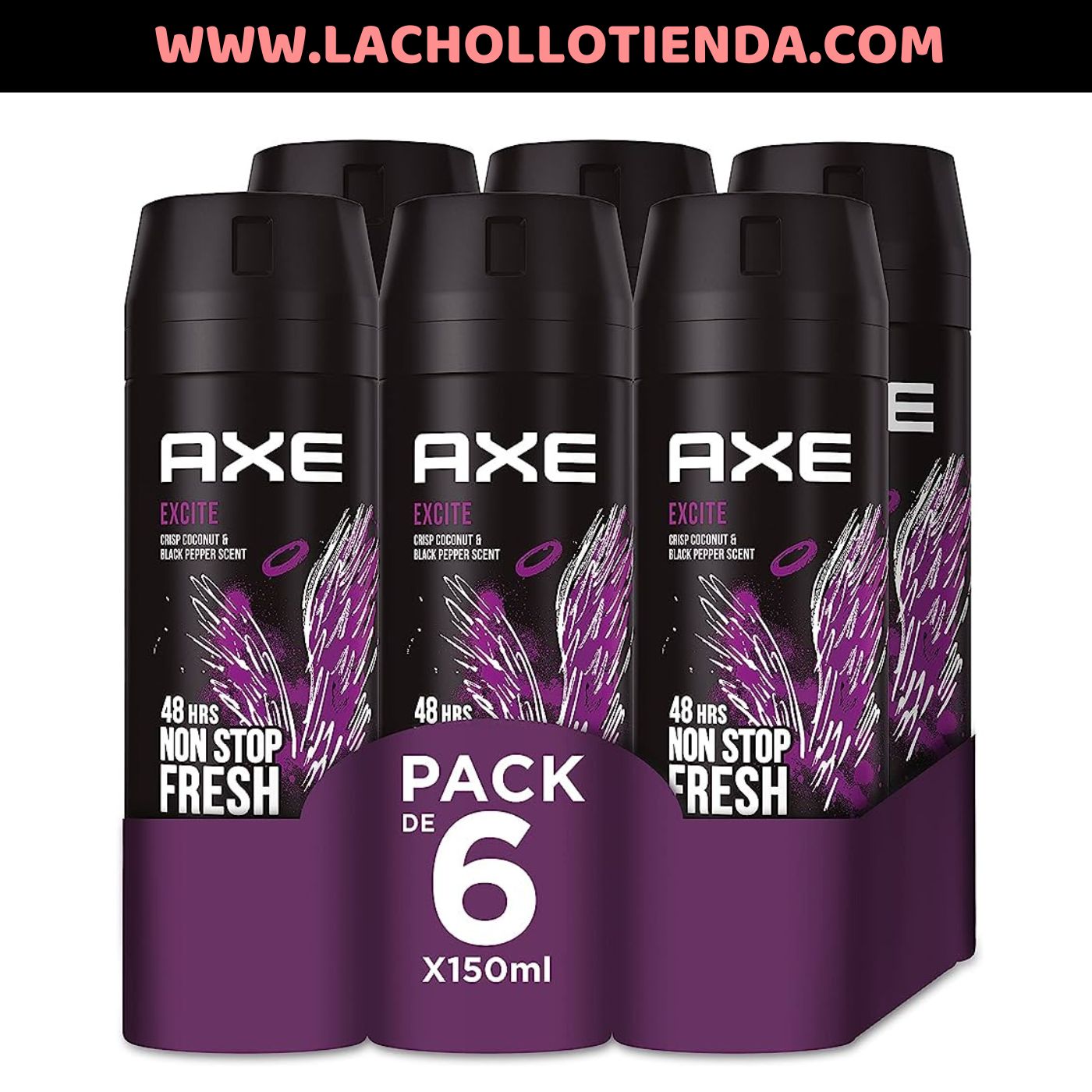 Packs Ahorro 6 Unidades Desodorante Axe Excite Spray 48h